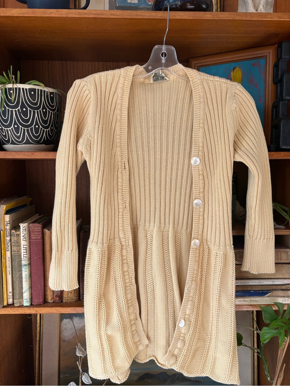 Vintage 90s April Cornell Cotton Rib Knit Cardigan S